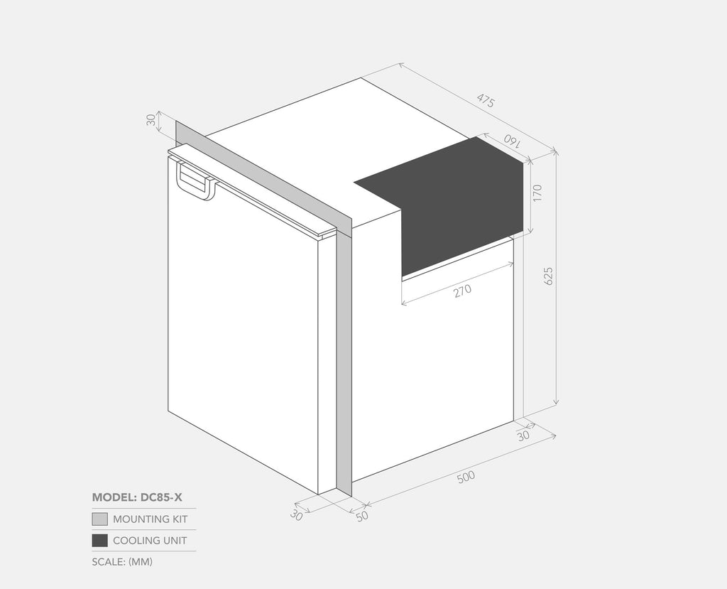 Bushman DC85-X 85L Caravan Fridge - 12V / 24V - Unwind Designs
