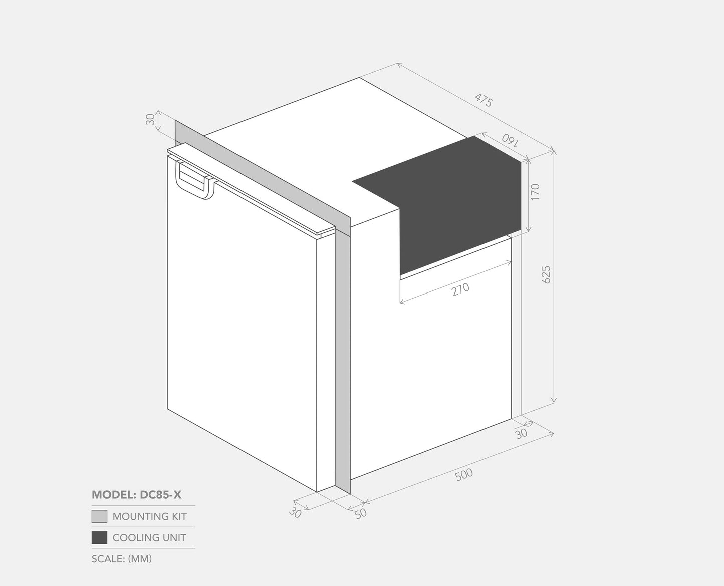 Bushman DC85-X 85L Caravan Fridge - 12V / 24V - Unwind Designs