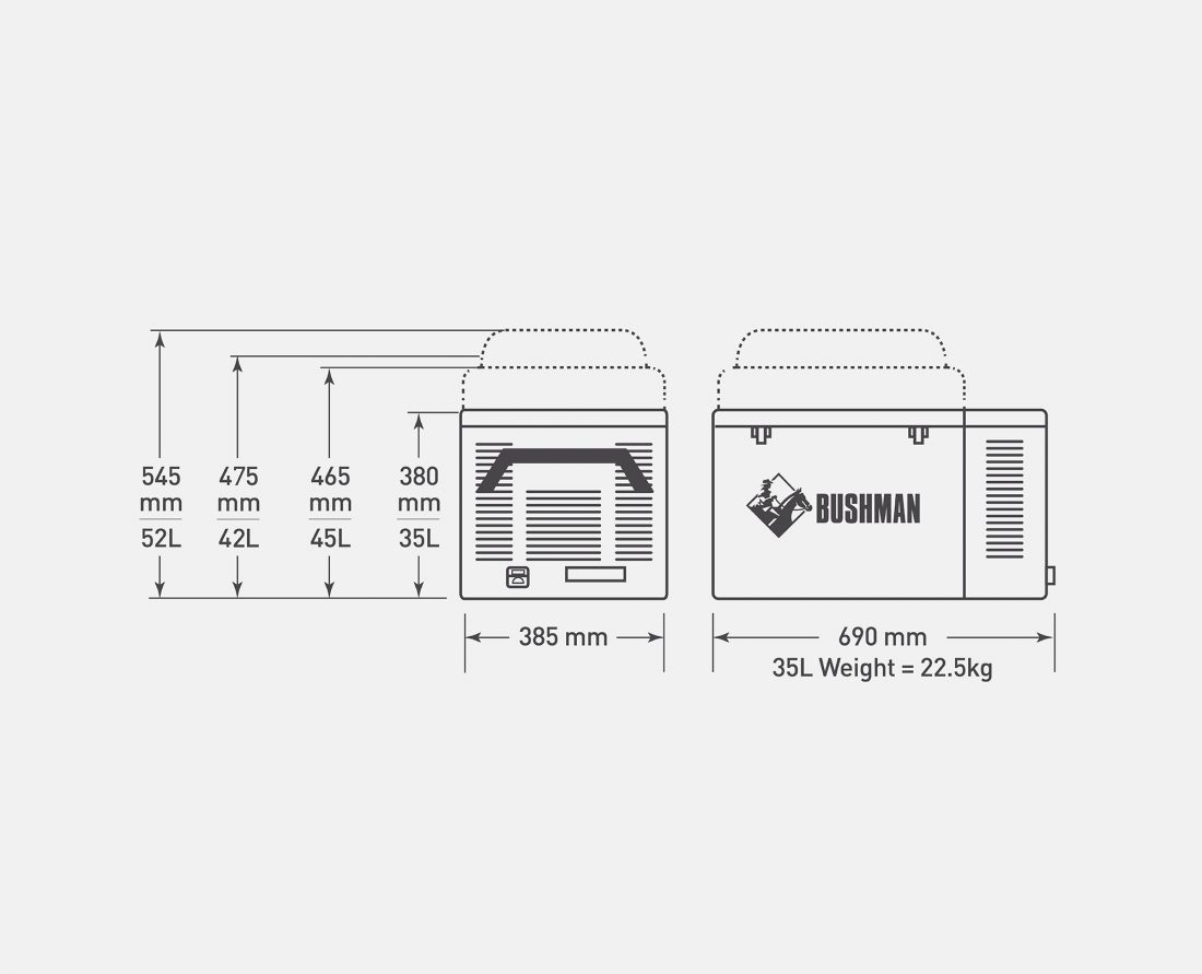 Original Bushman Fridge 35-52L - Unwind Designs