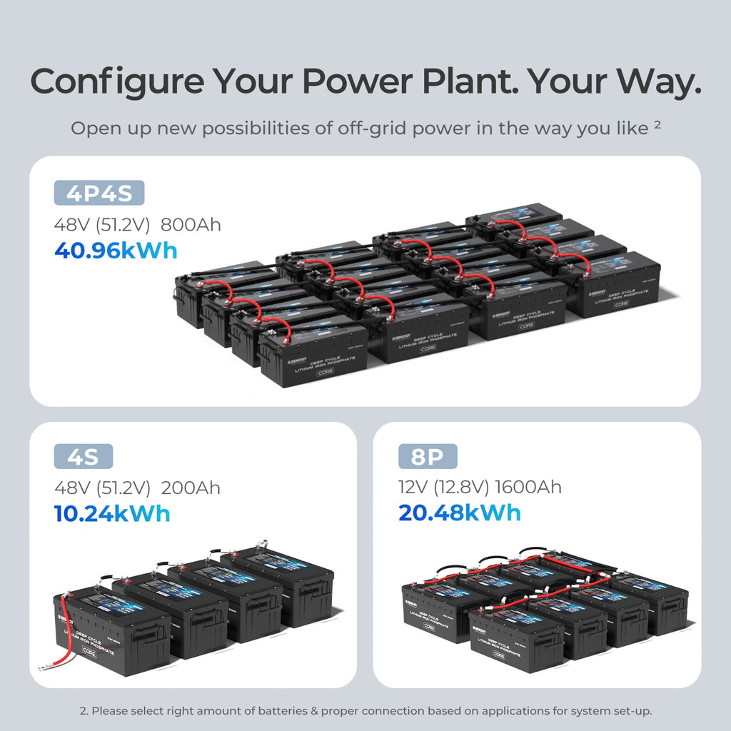 Renogy 12V 200Ah Core Series Deep Cycle Lithium Iron Phosphate Battery - Unwind Designs
